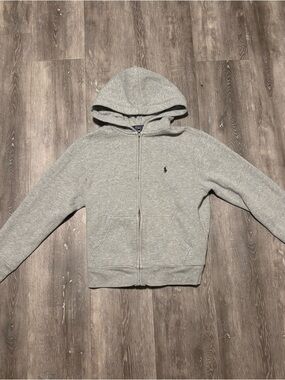 Boys Polo Ralph Lauren Full Zip Hoodie Size M (10-12) Gray